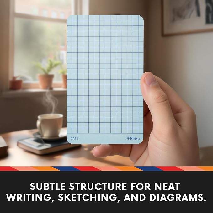 Notsu Graph Grid Colored Note Cards 3x5 inch, 40 ct | Graphing Vertical Color - Image 3