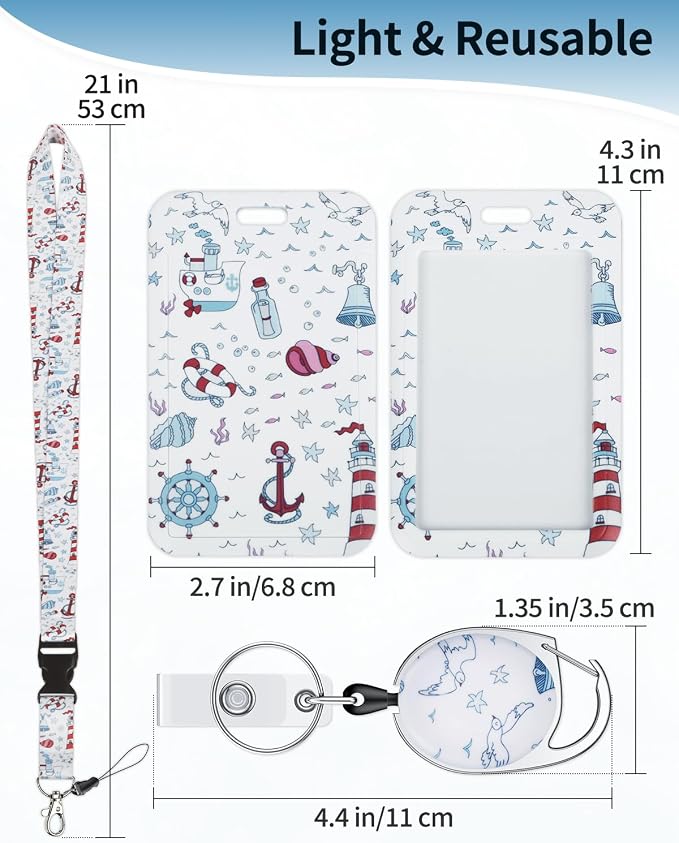 Uniclife Fashionable Sliding Badge Holder Cruise Pattern Plastic Case - Image 2