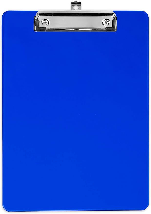 Blue Plastic Clipboard with Low Profile Clip - Image 8