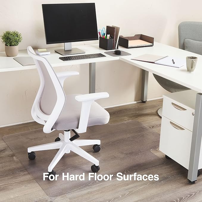 Staples Office Chair Mat, Hard Floors, Textured Underside, Extended Under-Desk - Image 2