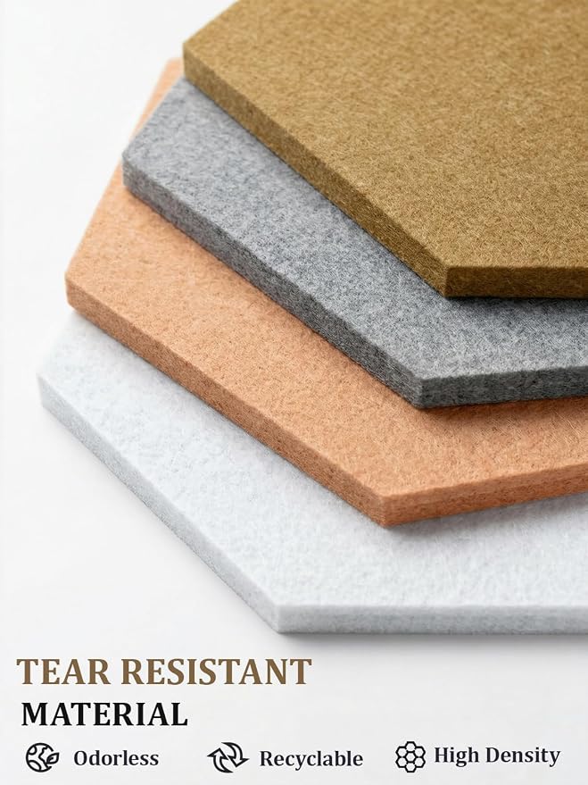 8 Pack Hexagon Felt Bulletin Board Tiles - Image 2