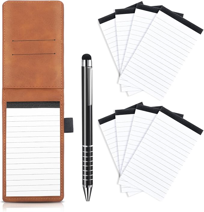 Outus 10 Pcs Mini Pocket Notepad Holder Set Included Small Leather Pocket by Outus