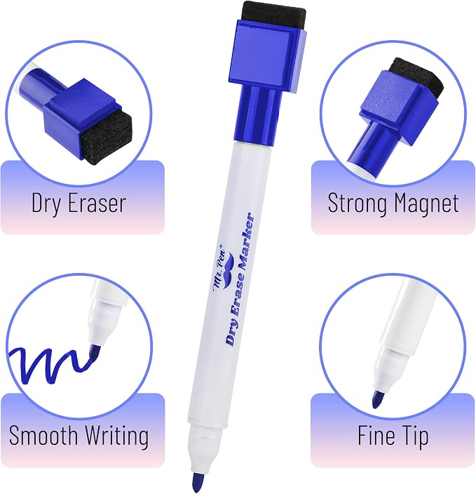 Mr. Pen- Magnetic Dry Erase Markers, 12 Pack, Low Odor, Quick Dry, - Image 4
