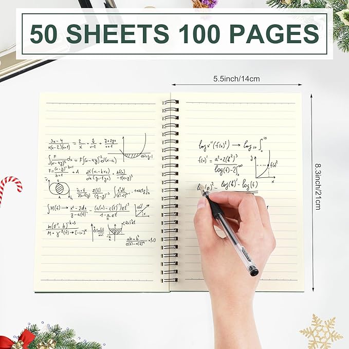 Yahenda 18 Pcs Spiral Notebook Bulk A5 Journal Lined 8.3'' x 5.5'' Writing Composition Paper Small Notepad Subject Notebook for Students Office Business Back to School Supplies (Deep Green,Red)-DeskLoop Office