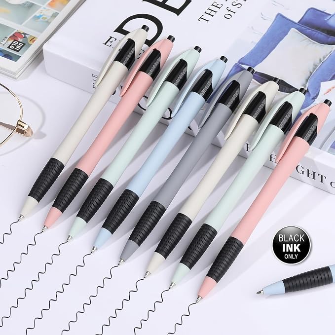 Pens Bulk, 60 Pack Gripped Slimster Ballpoint Pens -Morandi | Black Ink 1.0mm - Image 2