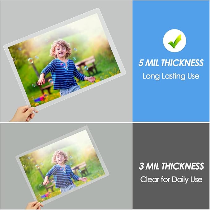 KTRIO 5 Mil Laminating Sheets 150 Pack, Various Sizes Thermal Laminating Pouches, Clear Laminate Sheets for Letter Size, Photos, Notecards, ID Badges, Business Cards, Compatible with Laminators-DeskLoop Office