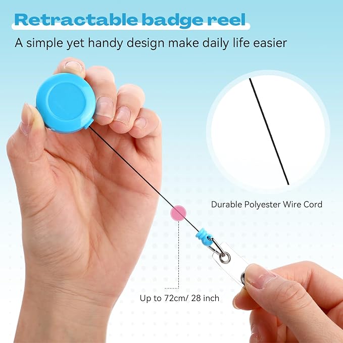Zonon 30 Pcs Retractable Badge Reel Clips ID Card Holder Reel - Image 3