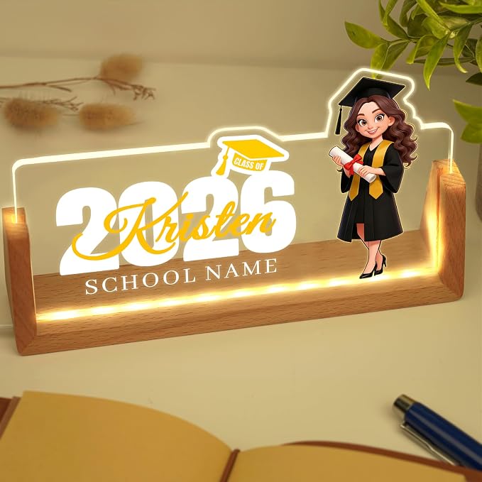 Custom Name Plate for Desk, Personalized Light Up Acrylic Desk Name Plate - Image 4