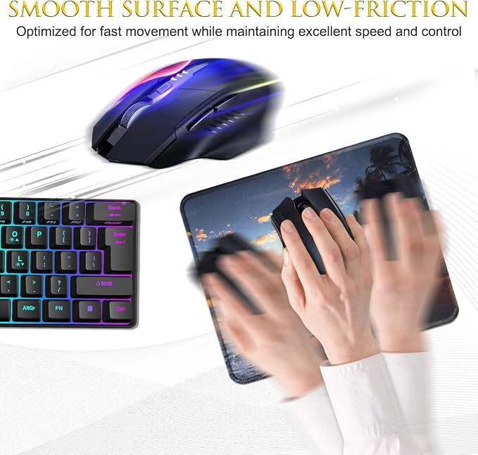 JIKIOU 3 Pack Mouse Pad with Stitched Edge, Portable Size-10.2x8.3in Sunset | - Image 4