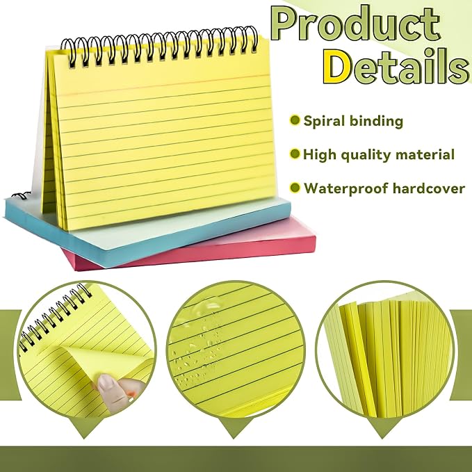 Colorful 150 Pcs Spiral Index Cards 4x6 Inch Flash Cards - Image 3