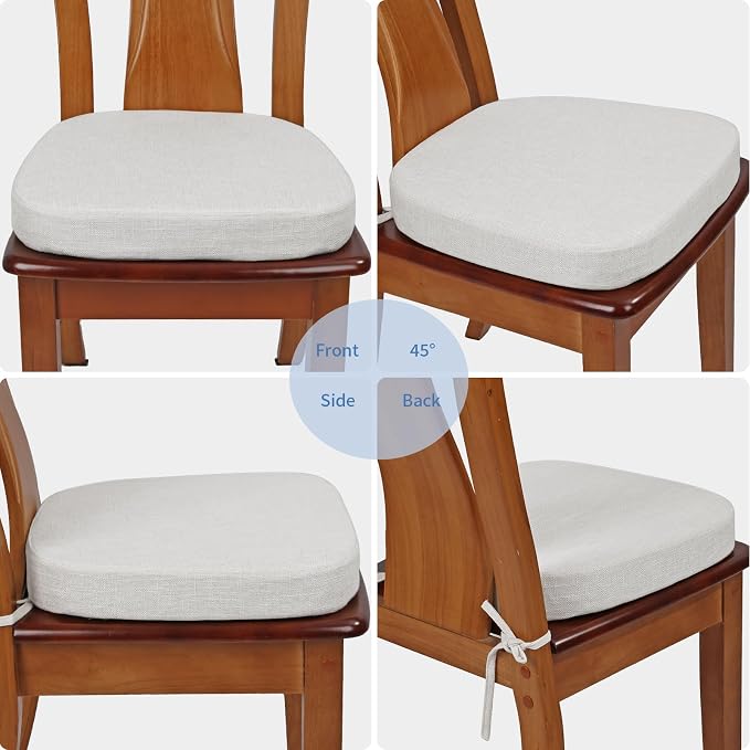 BUYUE Thickened 2.5" Friendly Woven Fabric Dining Chair Cushion, U-Shape High - Image 4