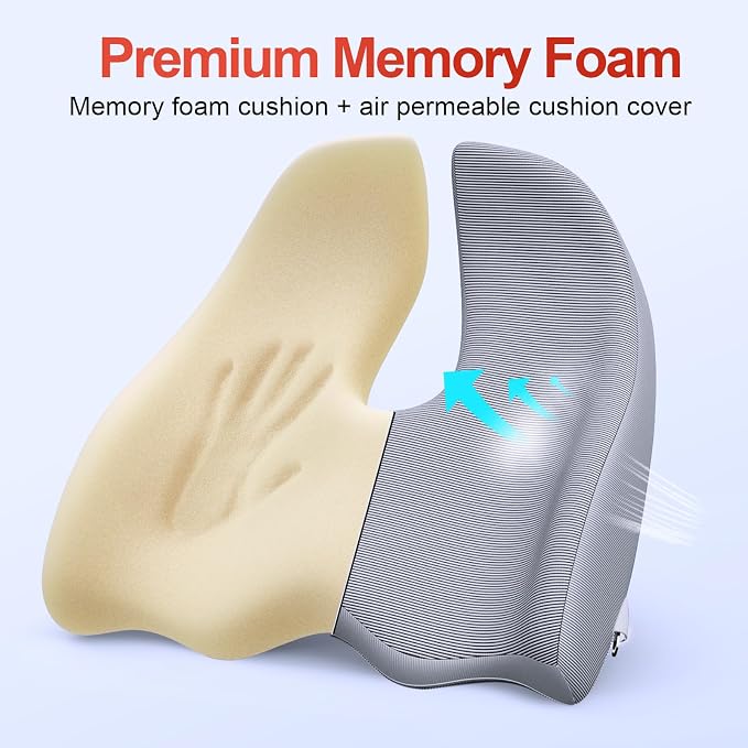 Benazcap X-Large Cooling Memory Foam Seat Cushion, Sciatica Pain Relief | Cool - Image 4