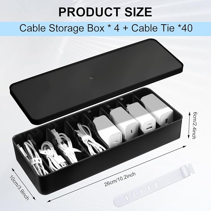 Tatuo 4 Pcs Cable Organizer Box - Image 2