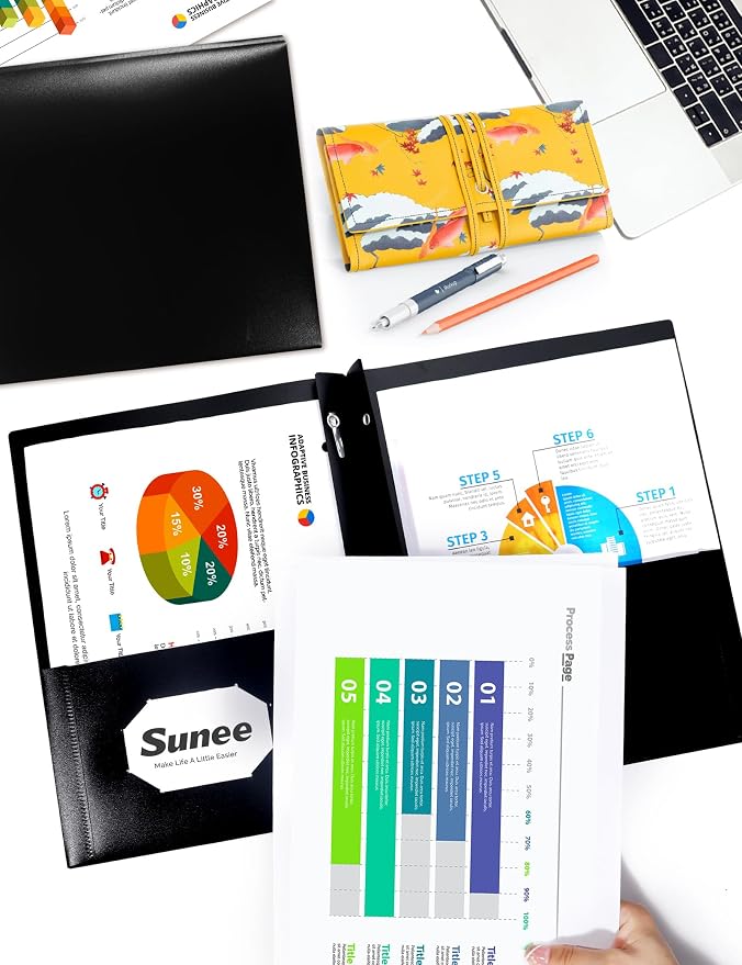 SUNEE 12-Pack Black Plastic Folders - Image 5