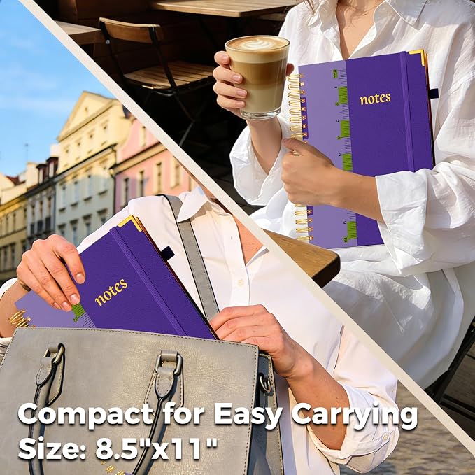 XYark A4 Hardcover Spiral Notebook, 8.5"x11" College Ruled Notebooks - Image 8