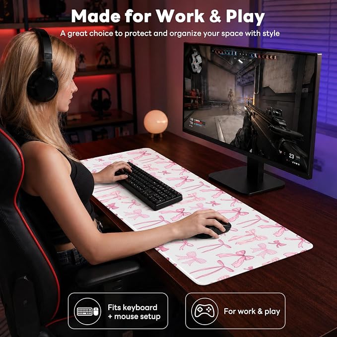 Desk Mat, Big Desk Pad, 31.5x11.8 Inches Extended Big Gaming Mouse Pad - Image 7