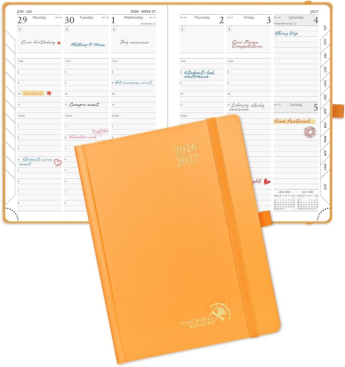 POPRUN 2026-2027 Academic Planner, 6.5" x 8.75", Weekly and Monthly Calendar by POPRUN