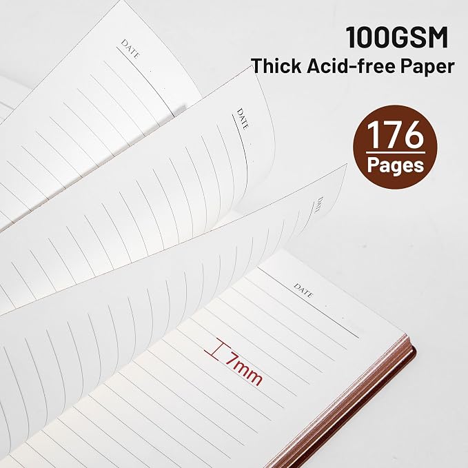 CAGIE Lined Journal Notebook for Men & Women, 176 Pages A5 Medium Size - Image 5