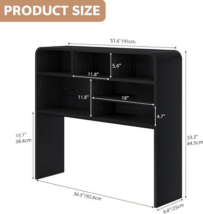 5-Tier Desk Shelf, 37.4''W Desktop Bookshelf - Image 2