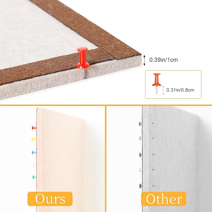 Felt Bulletin Board, 15.7''X 11.8'' corkboard Pin Board - Image 2