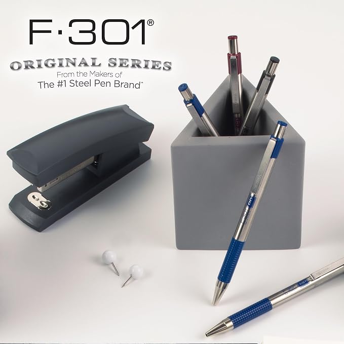 Zebra Pen F-301 Ballpoint Blue Ink Fine Point 0.7mm Pen, Easy-Glide Ink - Image 5