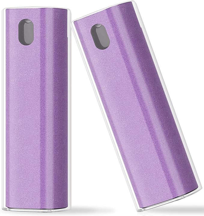 2 Pcs Fingerprint Proof Screen Cleaner,3 in 1Touchscreen Mist Cleaner Spray Wipe Cleaner Fingerprint-Proof Soft Fiber Flannel,Safe for All Phones Glasses Tablet Laptop TV Watch Screens(Purple)-DeskLoop Office