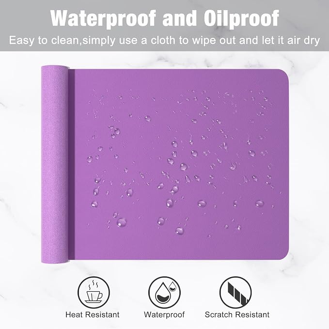Hsurbtra Desk Pad, 23.6" x 13.8" PU Leather Desk Mat, M Extended Mouse Pad - Image 5