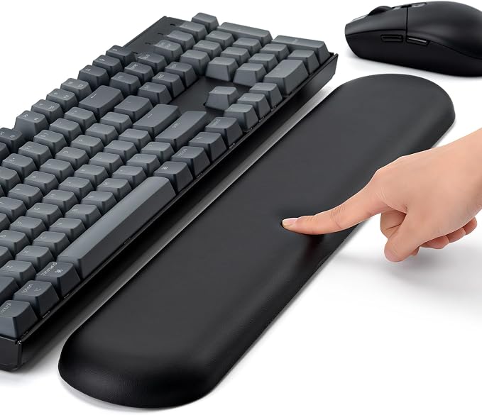 PU Leather Keyboard Wrist Rest, Ergonomic Memory Foam Wrist Support by ASFSKY