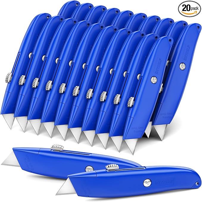 DIYSELF Utility Knife, 20 Pack Heavy Duty Box Cutter Retractable, Box Cutter by DIYSELF