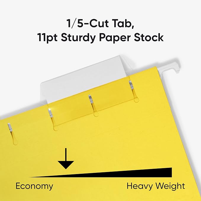 Smead Standard Hanging File Folders, 1/5-Cut Adjustable Tabs, Letter Size - Image 4
