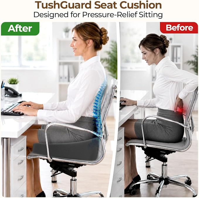TushGuard Ergonomic Donut Pillow Seat Cushion - Image 4