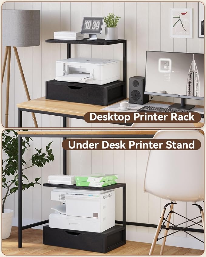 IBUYKE 2 Tier Desktop Printer Stand, Printer Table - Image 6