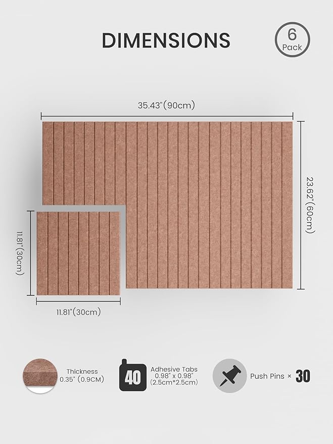 Bumusty Large Cork Board Alternative-36 x 24" Felt Bulletin Board Tiles - Image 2