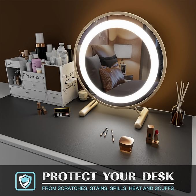 K KNODEL Small Office Leather Desk Mat, Mouse and Keyboard Pad, Computer and - Image 6