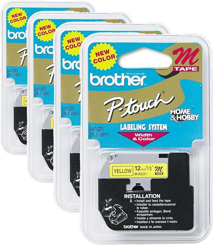 Brother Printer MK631 Tape Cartridges 0.5IN Wide Black On Yellow by Unknown