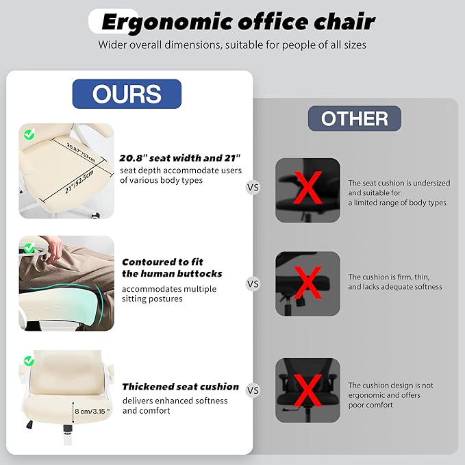 Fizzin Ergonomic Office Chair, 400 LBS Computer Chairs - Image 4