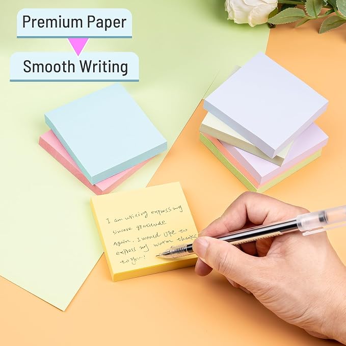 Sticky Notes 3x3 Inches, 8 Pads, 800 Sheets, 8 Color Sticky Note Pads, Premium - Image 5
