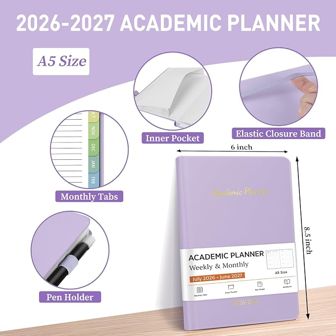 Academic Planner 2026-2027, Weekly and Monthly Academic Year Calendar Planner - Image 2