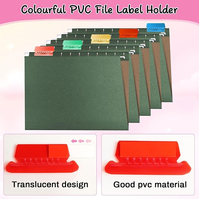 File Folder Tabs, Selizo 100 Sets Hanging File Folder Labels 2" Tabs and Inserts - Image 5