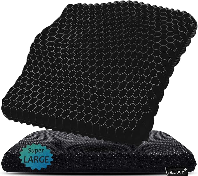 Gel Seat Cushion for Long Sitting Pressure Relief by Helishy