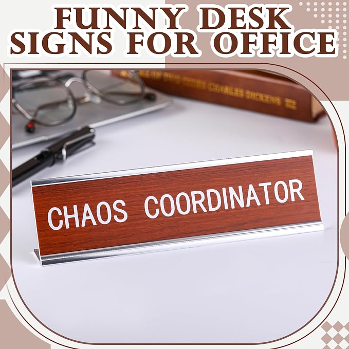 Weysat Funny Desk Signs for Office-chaos Coordinator-fun Office Accessories - Image 4
