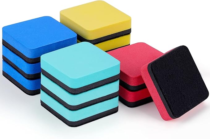XKDOUS 12 Pack Dry Erase Eraser, Magnetic Whiteboard Eraser, Small White Board by XKDOUS