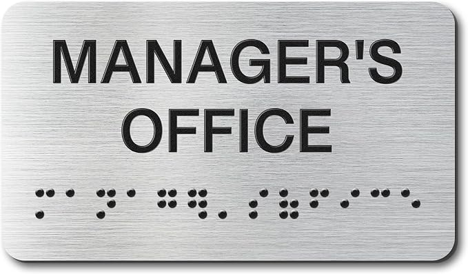 Manager's Office Signs with Raised Text & Grade 2 Braille, Brushed by EliteSign
