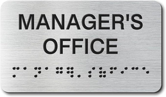 Manager's Office Signs with Raised Text & Grade 2 Braille, Brushed by EliteSign
