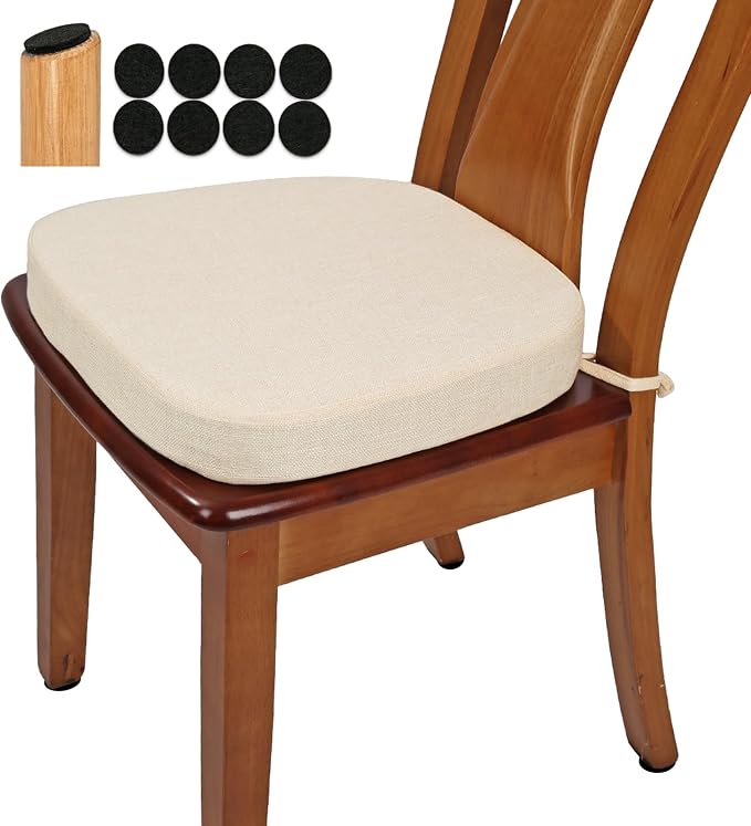 BUYUE Thickened 2.5" Friendly Woven Fabric Dining Chair Cushion, U-Shape High by BUYUE