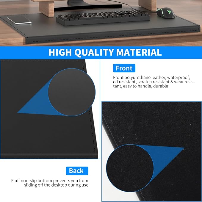 AKOZLIN 35.4"x 18.9" Soft PU Leather Surface Office Desk Mouse Mat Anti-Push Pad - Image 5