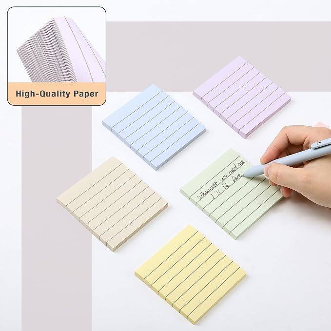 Mr. Pen- Lined Sticky Notes, 12 Pads, 60 Sheets/Pad, Morandi Color | Bulk - Image 6