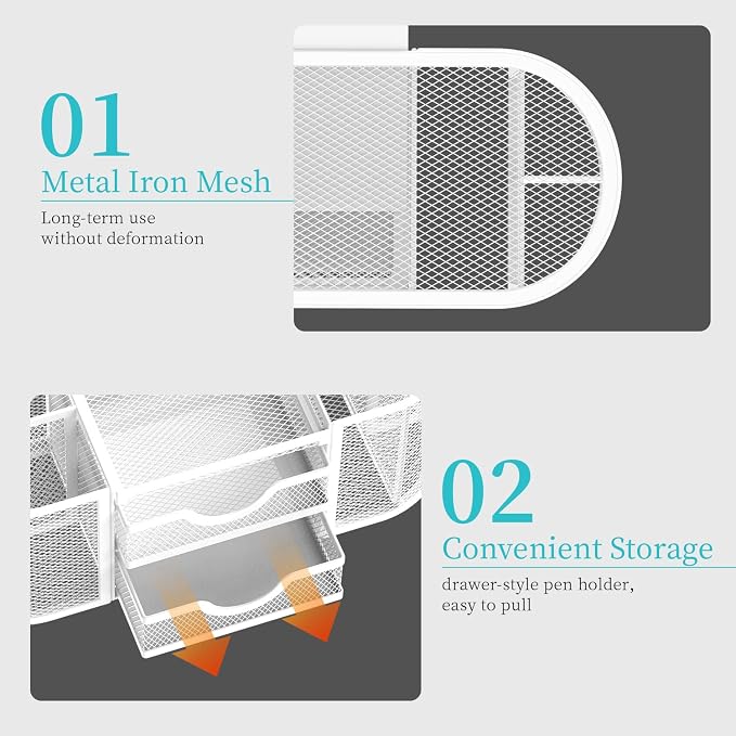 SUPEASY Mesh Desk Organizer, Desk Organizers and Accessories, Pen Holder - Image 5