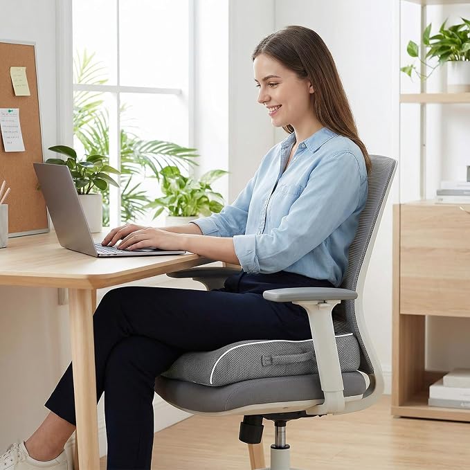 Large Memory Foam Seat Cushion, Non-Slip Cover Chair Pad - Image 8