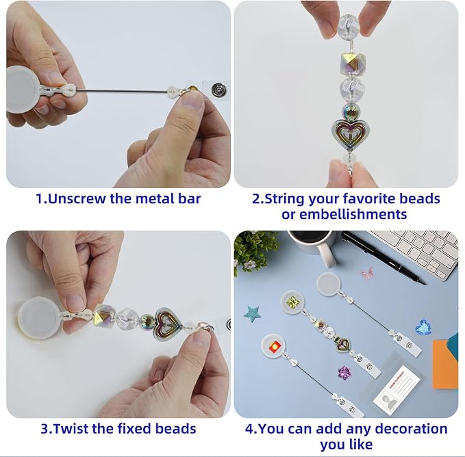30pcs Beadable Badge Reels Making Kits - Image 6